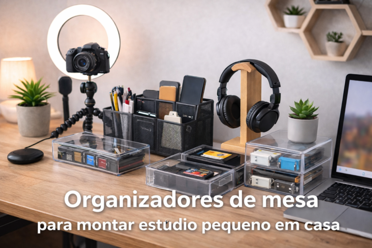 Organizadores de mesa para montar estúdio pequeno em casa