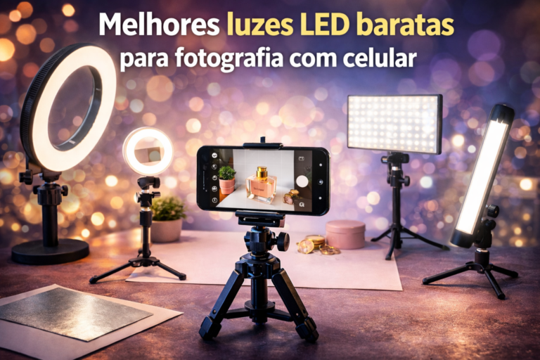 Melhores luzes LED baratas para fotografia com celular