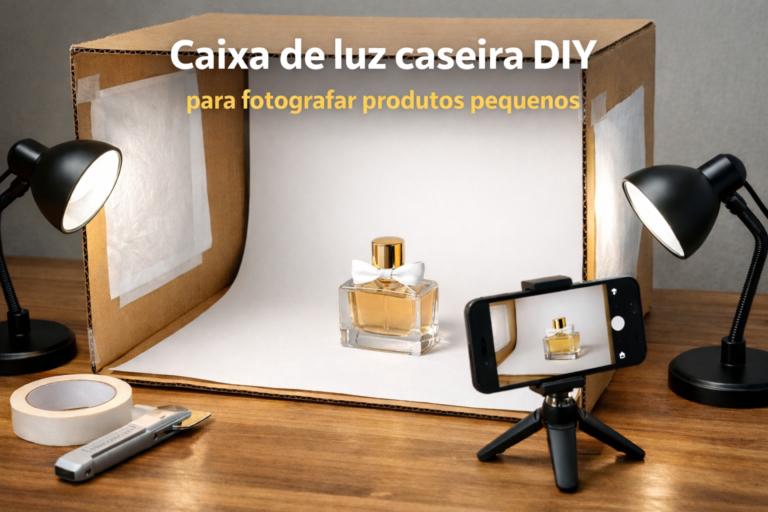 Caixa de luz caseira DIY para fotografar produtos pequenos